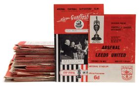 A collection of 1950s/60s Arsenal football programmes and 'Gunflash' supporters magazine:.