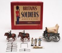 A Britains 'Royal Army Medical Corps Horse Drawn Ambulance' set 145 (1956 version):,