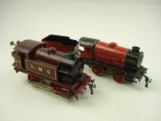 A Hornby 0-4-0 tank locomotive in LMS livery,
