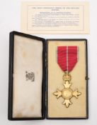 A George VI OBE (Military): in original case with instruction on wearing insignia, cased.