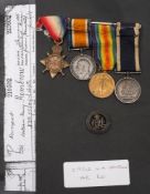 A WWI group of four to '219502 w H Hembrow AB RN':, 1914-15 Star, War Medal,