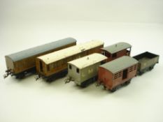 Two Hornby LNER First/Third class passenger coaches together with four other items of rolling