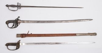 A Continental silver-hilted short sword: with 70cm.