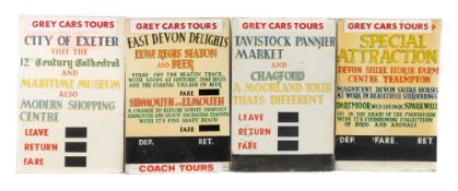 Four mid-20th century Devon General/Grey Cars Tours enamel advertising signs:,
