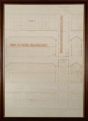 A framed and glazed plan 'Exeter West Box',