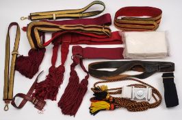 A collection of British Military ceremonial sashes and belts etc:.