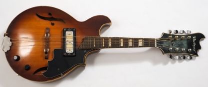 An eight string electric mandolin by Harmony:, signed to headstock as per title,