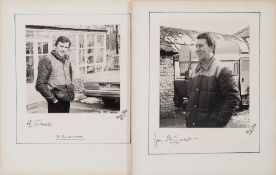 A group of four black and white equestrian photographs:, of P Scudamore,