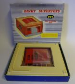 Dinky, No 954 Fire Station Kit: cream and red building, in original box.