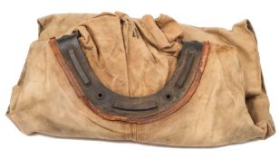 A Russian 3-bolt diving suit with green rubber collar and cuffs:.
