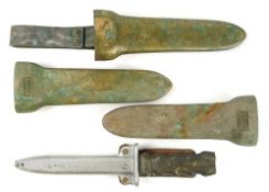 Three standard diver's knife scabbards by C E Heinke & Co,