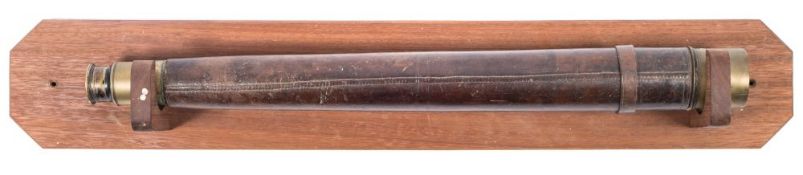 A late Victorian leather cased single draw telescope by J Hammersley, London:,