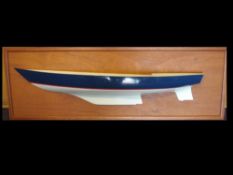 A 20th century fibreglass half block model of the Nick Myers designed luxury yacht 'La Tara':,