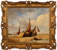 Attributed to Thomas Francis Wainwright [1794-1883]- Beached trawlers:- indistinctly signed bottom