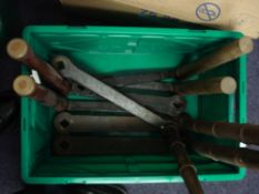 Three pairs of diving pump handles and a single pump handle:.