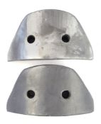 A pair of modern diving helmet weights, possibly Aquadyne:.