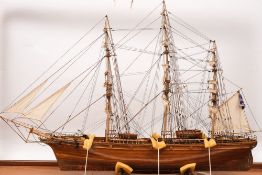 A scale model of the Cutty Sark:,