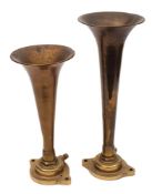 Two brass ships' air horns by Desilux, London:,