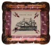 A Sunderland lustre pottery ship plaque 'Retribution Steamer': attributed to the Low Lights Pottery,