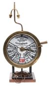 A bulkhead engine room telegraph by Chadburn's (Ship)Telegraph Company, Ltd, Liverpool:,