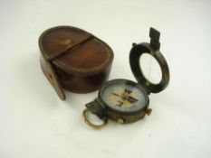 A WWI period prismatic compass by J H Steward, London:, in leather case:.