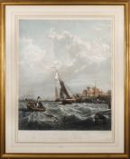 James Tibbits Willmore [1800-1863] after Clarkson Stanfield- Tilbury Fort - Wind Against Tide:-