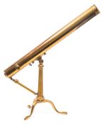 A 19th century 2 1/2 inch refracting astronomical telescope by Cary, London:,