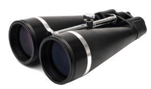 A pair of Strathspey 20x90 binoculars:, signed to back plate as per title in rubberised casing,