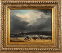 Hughes, mid 19th Century- The Wreck of The Elizabeth grounded on Northam Burrows, 1835:- a pair,