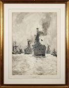* Neville Sotheby Pitcher [1889-1959]- The US White Fleet visiting Britain at Spithead,