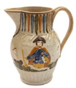 A Prattware 'Earl St.Vincent' jug: commemorating the victory at Cape St.