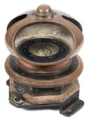 An Edwardian teak and brass yacht binnacle compass by Christie & Wilson, Glasgow:,