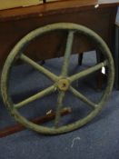 A cast iron Heinke pattern diving pump flywheel:.