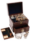 A 19th century mahogany domestic medicine chest:,