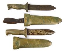 Two standard pattern diver's knives by C E Heinke & Co, London:,
