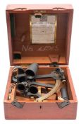 A 9 inch radius vernier sextant by H Hughes & Sons Ltd, London:, number 18833,
