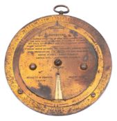 An early 20th century circular brass weather forecaster by Negretti & Zambra, London:,