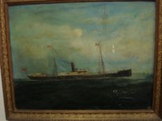 Anglo/Chinese School 19th Century- A ship of The Squire Butterfield Shipping Line,