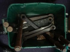 Three pairs of diving pump handles and a single pump handle:.