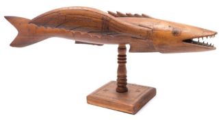 A Pitcairn Island carved wooden fish:,