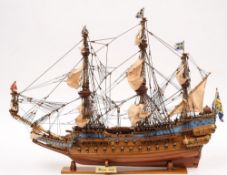 A scale model of the Swedish 64-gun ship 'Wasa':,