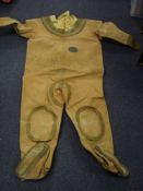 Two American 12-bolt diving suits:, one having laced back legs by Hodgman Rubber Company,