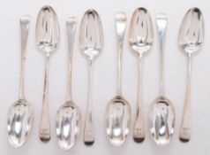 A set of four George III Old English pattern tablespoons, maker Paul Callard, London, 1766: crested,