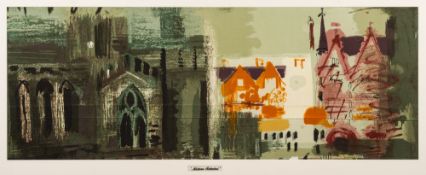 After John Piper [1903-1992]- Northern Cathedral:- screenprint by Sandersons for their Centenary
