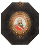 Attributed to Frederick Buck [1771-1840]- A miniature portrait of a subaltern:, head and shoulders,