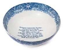 An Anglo-French War commemorative pearlware punch bowl: of footed circular form,