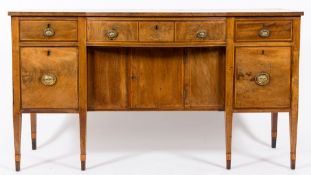 A 19th Century mahogany and inlaid sideboard:,