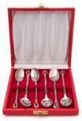 A set of six Danish silver sundae spoons, maker W & S Sorensen, Sterling,