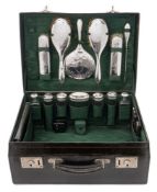 An early 20th century silver mounted vanity case maker J.L. & Co.