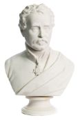 A Wedgwood & Sons parian portrait bust of Sir Colin Campbell: sculpted by Wyon,